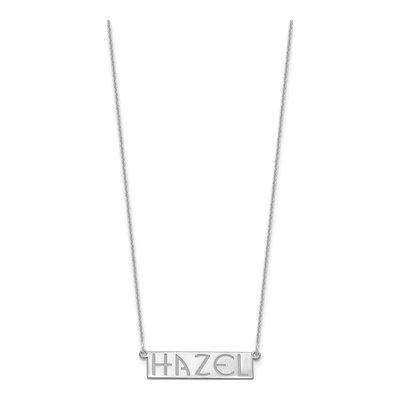 10K White Gold Personalized Name Bar Necklace – view 2