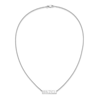 10K White Gold Personalized Name Bar Necklace – view 3