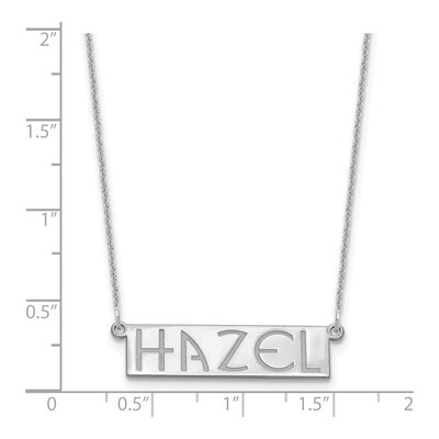 10K White Gold Personalized Name Bar Necklace – view 4