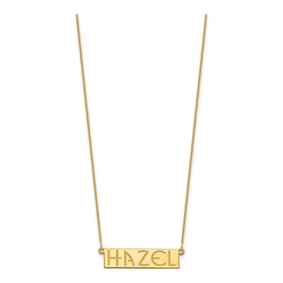 10K Yellow Gold Personalized Name Bar Necklace – view 2