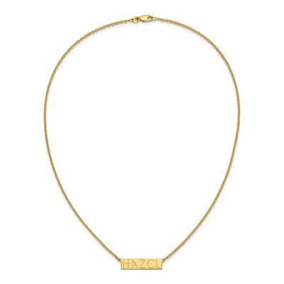 10K Yellow Gold Personalized Name Bar Necklace – view 3