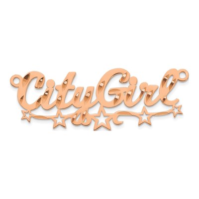 10K Rose Gold Personalized Name Plate Pendant – view 3