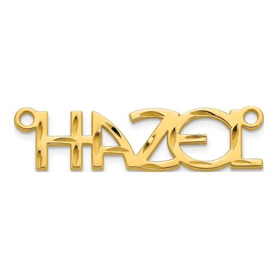10K Yellow Gold Diamond-Cut Personalized Name Plate Pendant