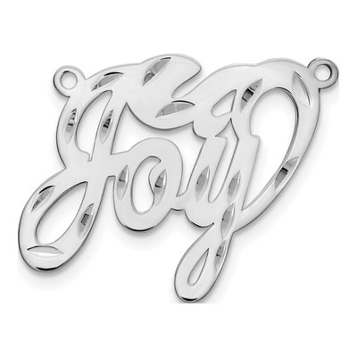 10K White Gold Diamond-Cut Name Plate Pendant – view 2