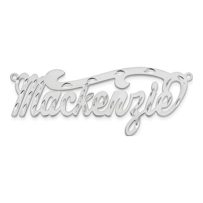 10K White Gold Diamond-Cut Name Plate Pendant – view 5