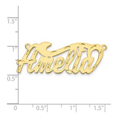 10K Yellow Gold Personalized Name Plate Pendant – view 3