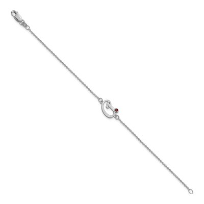 10K White Gold Initial Birthstone Bracelet – view 2