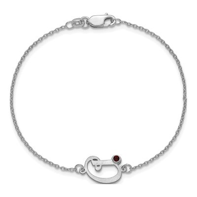 10K White Gold Initial Birthstone Bracelet – view 4