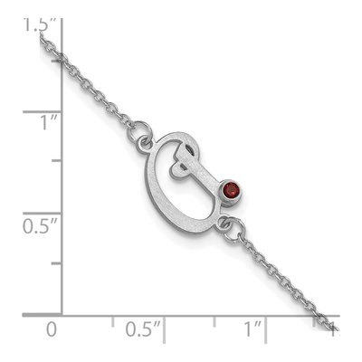 10K White Gold Initial Birthstone Bracelet – view 6