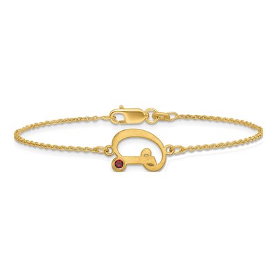 10K Yellow Gold Personalized Initial Birthstone Bracelet – view 3