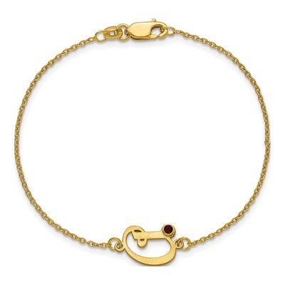 10K Yellow Gold Personalized Initial Birthstone Bracelet – view 4