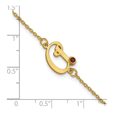 10K Yellow Gold Personalized Initial Birthstone Bracelet – view 6