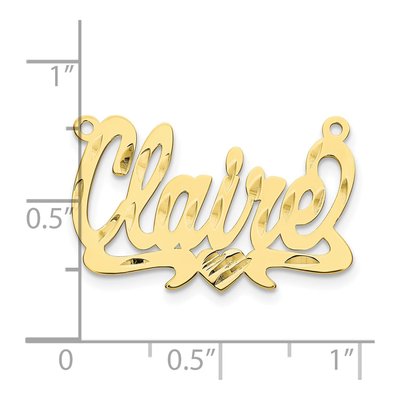 10K Yellow Gold Personalized Heart Name Plate Pendant – view 3