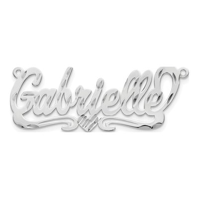 10K White Gold Personalized Heart Name Plate Pendant – view 4
