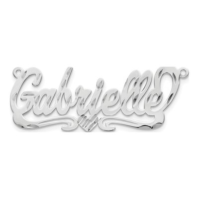 10K White Gold Personalized Heart Name Plate Pendant – view 5