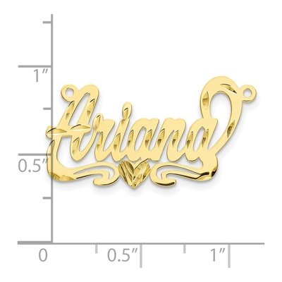 10K Yellow Gold Personalized Heart Name Plate Pendant – view 3
