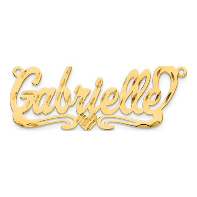 10K Yellow Gold Personalized Heart Name Plate Pendant – view 4