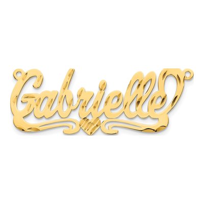 10K Yellow Gold Personalized Heart Name Plate Pendant – view 5