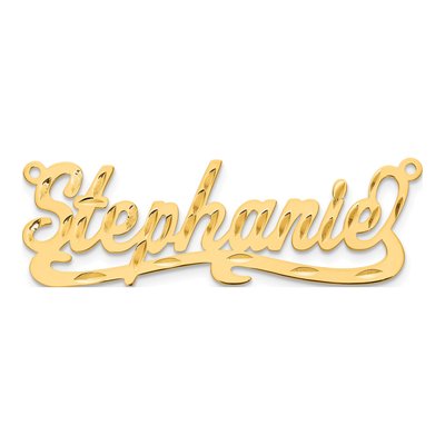10K Yellow Gold Personalized Name Plate Pendant – view 5