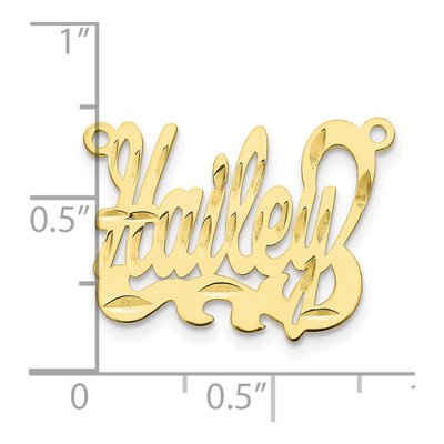 10K Yellow Gold Personalized Name Plate Pendant – view 3
