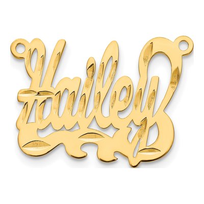 10K Yellow Gold Personalized Name Plate Pendant
