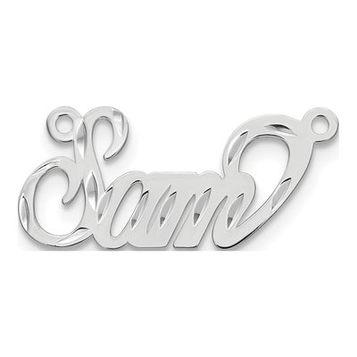 10K White Gold Personalized Name Plate Pendant – view 2