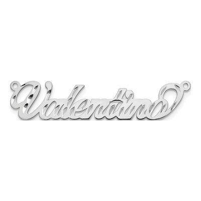 10K White Gold Personalized Name Plate Pendant – view 4