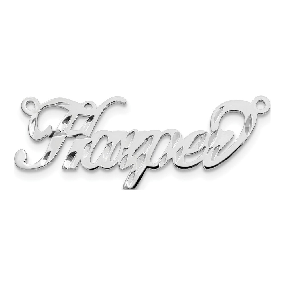 10K White Gold Personalized Name Plate Pendant