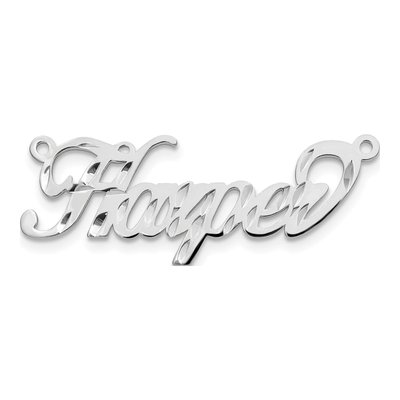 10K White Gold Personalized Name Plate Pendant