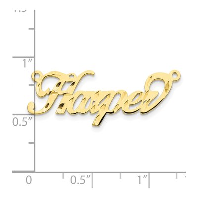 10K Yellow Gold Personalized Name Plate Pendant – view 2