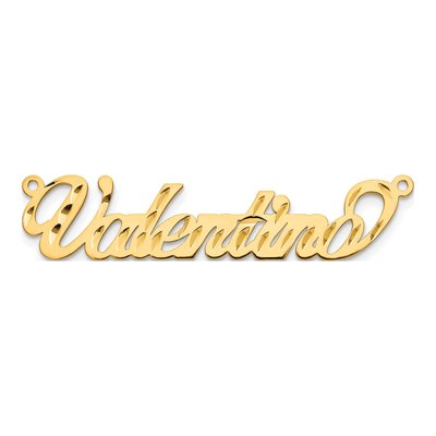 10K Yellow Gold Personalized Name Plate Pendant – view 4