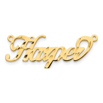 10K Yellow Gold Personalized Name Plate Pendant