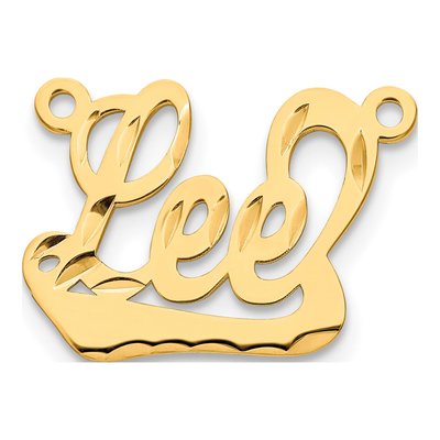 10K Yellow Gold Personalized Name Plate Pendant – view 2