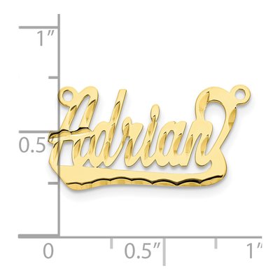 10K Yellow Gold Personalized Name Plate Pendant – view 3
