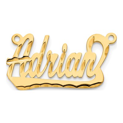 10K Yellow Gold Personalized Name Plate Pendant