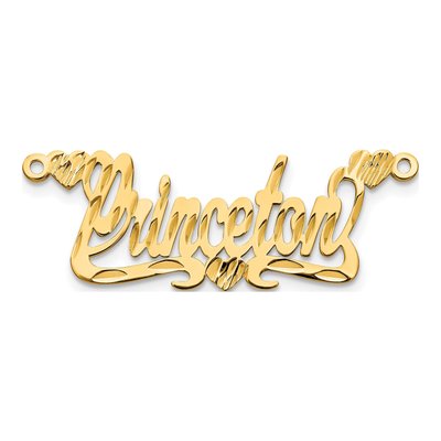 10K Yellow Gold Personalized Name Plate Pendant – view 4