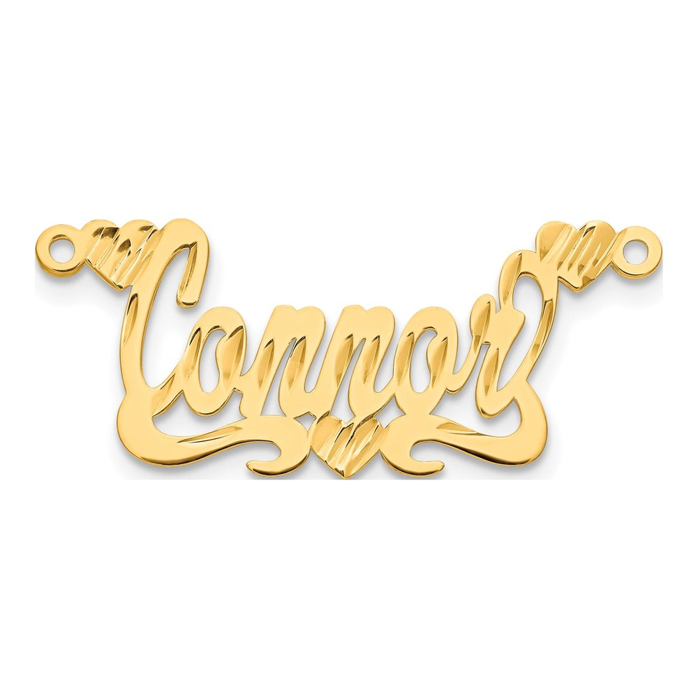10K Yellow Gold Personalized Name Plate Pendant