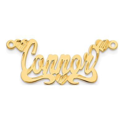 10K Yellow Gold Personalized Name Plate Pendant