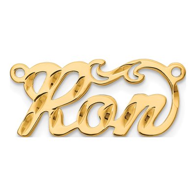 10K Yellow Gold Personalized Name Plate Pendant – view 2