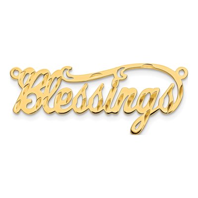 10K Yellow Gold Personalized Name Plate Pendant – view 5
