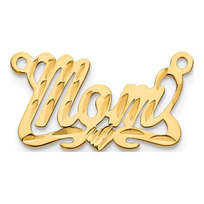 10K Yellow Gold Personalized Heart Name Plate Pendant – view 2