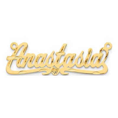 10K Yellow Gold Personalized Heart Name Plate Pendant – view 4