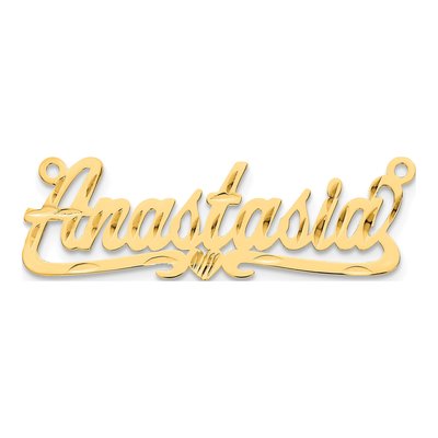 10K Yellow Gold Personalized Heart Name Plate Pendant – view 5