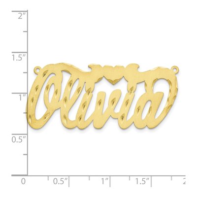 10K Yellow Gold Personalized Heart Name Plate Pendant – view 3