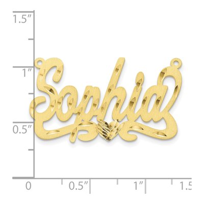 10K Yellow Gold Personalized Name Plate Pendant – view 3