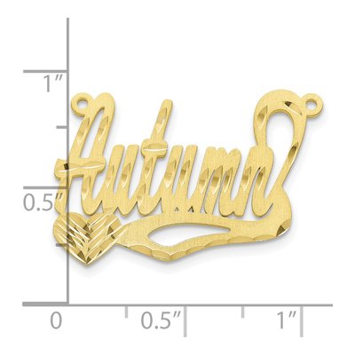 10K Yellow Gold Personalized Heart Name Plate Pendant – view 3