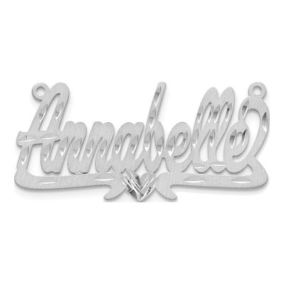 10K White Gold Personalized Heart Name Plate Pendant – view 5