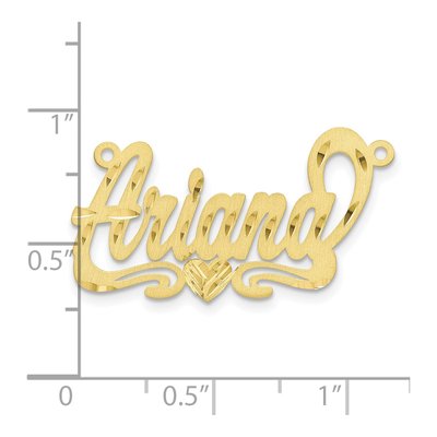 10K Yellow Gold Personalized Heart Name Plate Pendant – view 3