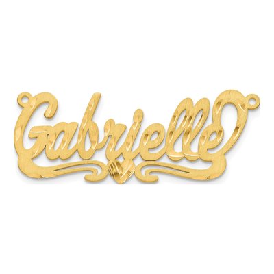 10K Yellow Gold Personalized Heart Name Plate Pendant – view 5