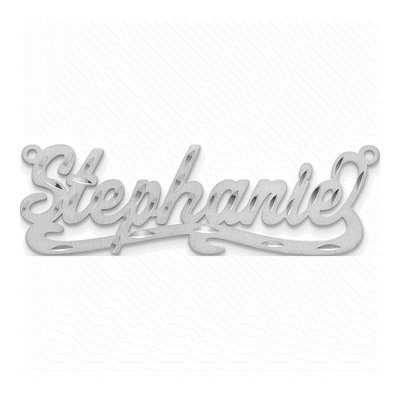 10K White Gold Personalized Name Plate Pendant – view 4